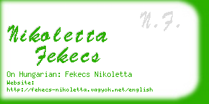 nikoletta fekecs business card